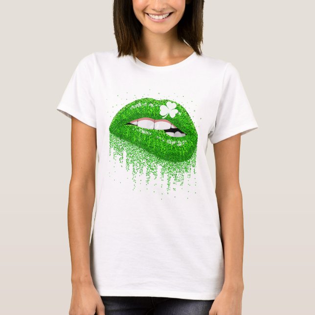 Lip Bitten 4 Blatt Klee T-Shirt (Vorderseite)
