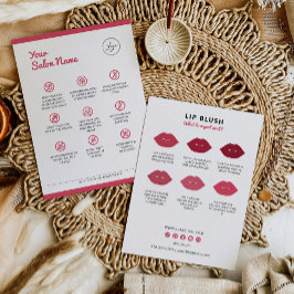 Lip Blush Aftercare Instructions PMU Instruction Visitenkarte