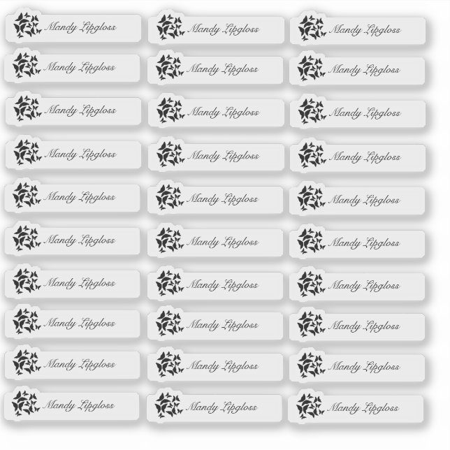 Lip Gloss Packaging Butterfly Logo-Branding Klar Aufkleber (Vorderseite)