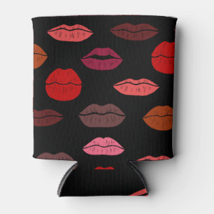 Lip print, rosa Küsse. Dosenkühler