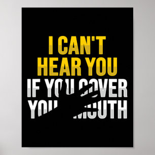 Lip Reading ASL Hand Gesture Deaf Hörverlust Awa Poster