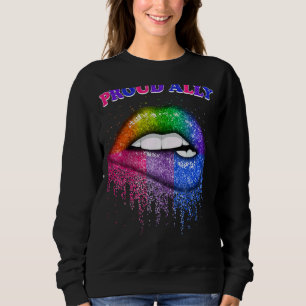 Lip Stolz Ally Lgbtq Gay und Lesben Pride Rainbo Sweatshirt