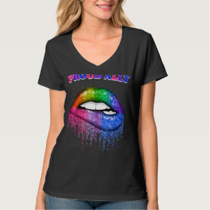 Lip Stolz Ally Lgbtq Gay und Lesben Pride Rainbo T-Shirt