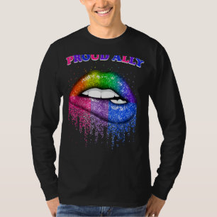 Lip Stolz Ally Lgbtq Gay und Lesben Pride Rainbo T-Shirt