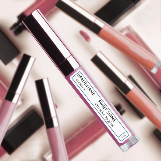 Lip Tint & Gloss Chic Light Blue Border Product Etiketten (Von Creator hochgeladen)