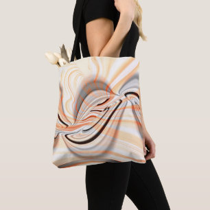 "Lip" und blassorange Kurven auf weich beige Textu Tasche