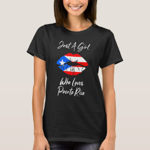 Lip Women's Girls Liebe Boricua Flag Puerto Rico T-Shirt
