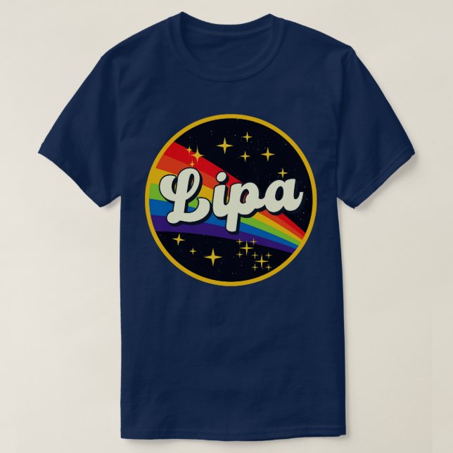 Lipa Rainbow im Vintagen Weltraumstil T-Shirt (Design vorne)
