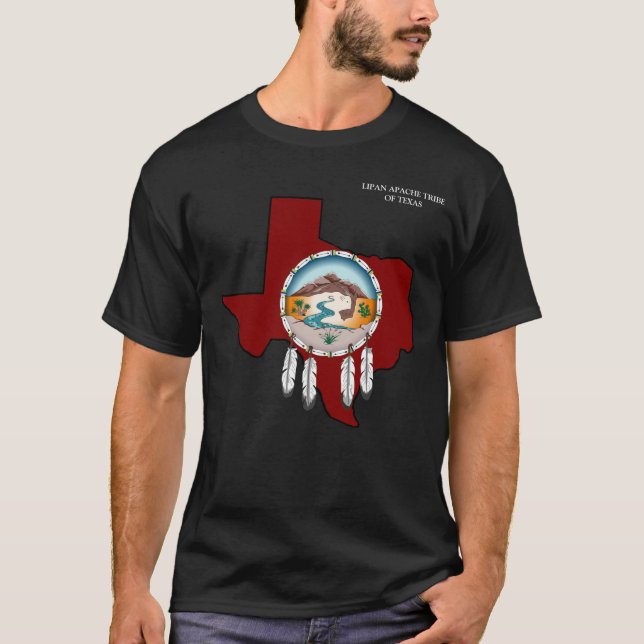 Lipan Apache der grundlegende schwarze T - Shirt (Vorderseite)