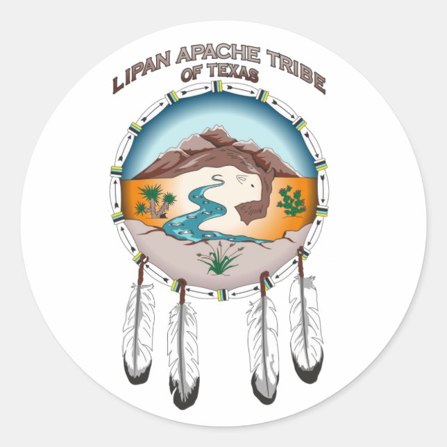 Lipan Apache Stamm Texas Papier Aufkleber (Vorderseite)
