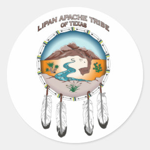 Lipan Apache Stamm Texaspapieraufklebers Runder Aufkleber