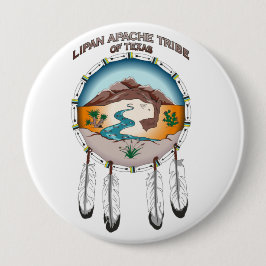 Lipan Apache Stamm von Texas 4 Zoll-runder Knopf Button