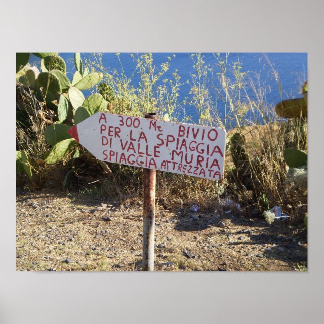 Lipari Roadside Sign Poster (Vorne)