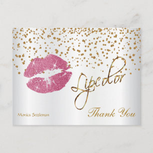 Lipcolor Hübsch Pink Lippen - Danke Postkarte