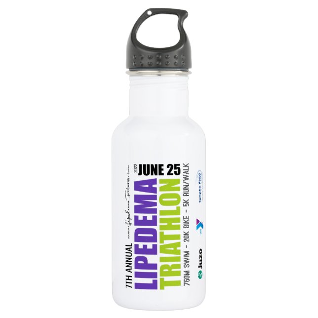 Lipedema Triathlon Wasser Flasche Edelstahlflasche (Vorderseite)