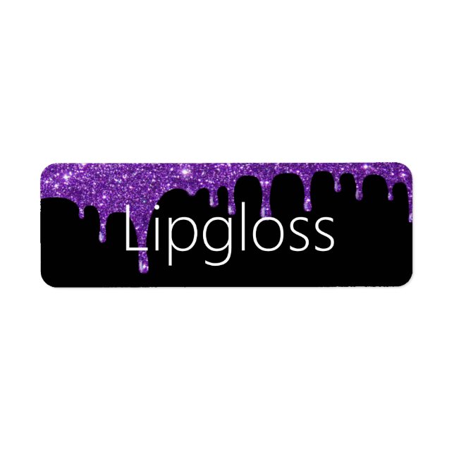 Lipgloss-Etikett für lila Tropfen (Vorne)