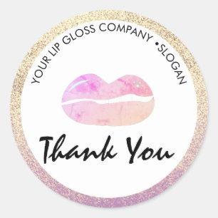 Lipgloss-Geschäft Logo Klassischer runder Aufklebe Aufkleber