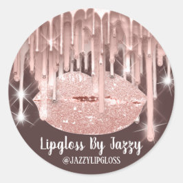Lipgloss Makeup Artist Tropfens Powder Girly Brown Runder Aufkleber