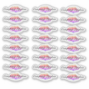Lipgloss-Verpackung Logo Lip Rainbow Branding Aufkleber