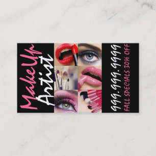 Lippen Augen Pinsel MakeUp Artist, Kosmetik, Salon Visitenkarte