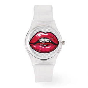 Lippen beobachten armbanduhr