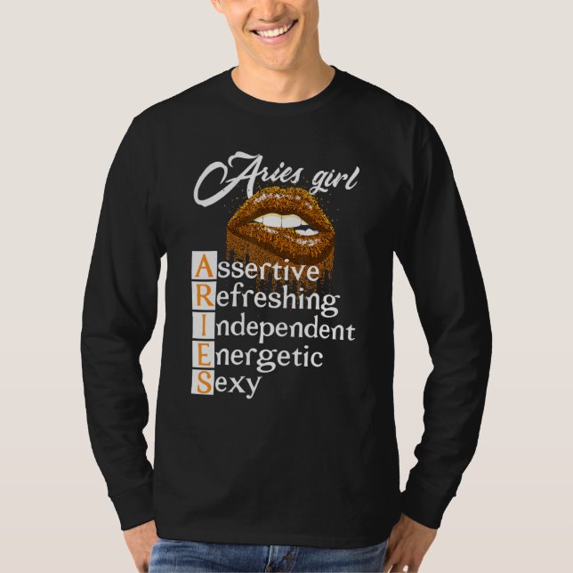 Lippen Bitten Sexy Aries sind erstaunlich ihren Na T-Shirt (Vorderseite)