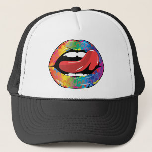 Lippen Fleur De Rainbow Licking Truckerkappe