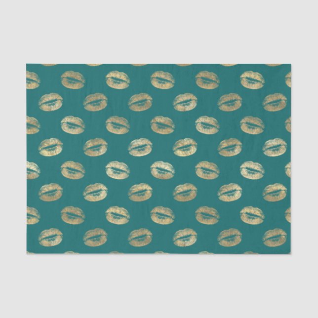 Lippen für aquamarine und goldene Fohlen Seidenpapier (Vorderseite)
