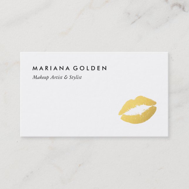 Lippen für Gold Fohlen Makeup Artist Business Card Visitenkarte (Vorderseite)