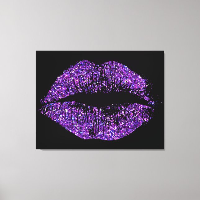 Lippen für lila Glitzer #2 Leinwanddruck (Vorderseite)