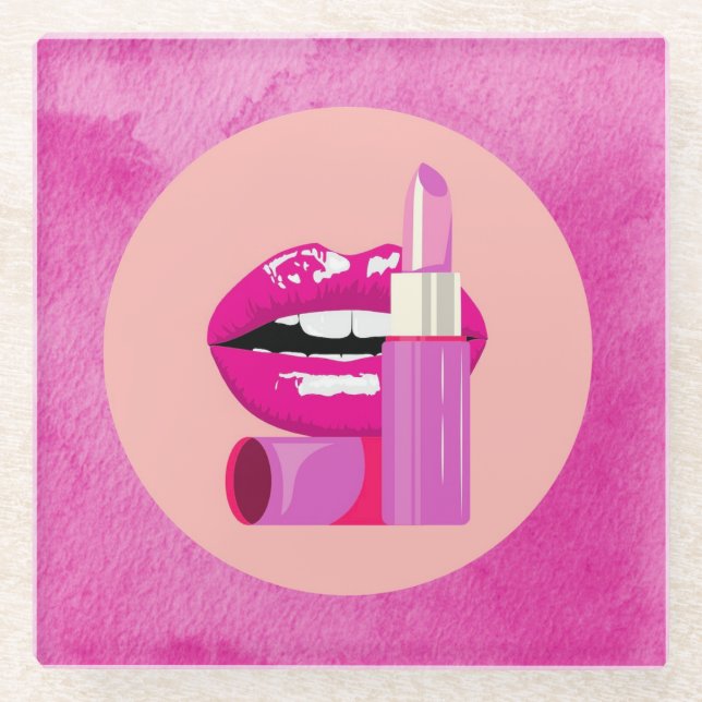 Lippen Glasuntersetzer (Vorderseite)