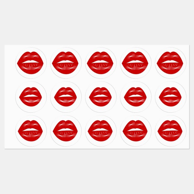 Lippen-Junggeselinnen-Abschied Etiketten (Blatt)