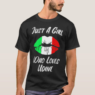 Lippen Liebe Italienische Flagge Udine T-Shirt