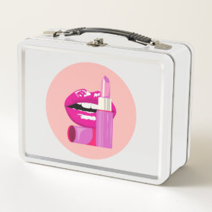 Lippen Metall Brotdose
