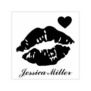 Lippen mit Individuelle Name-Signatur küssen Permastempel