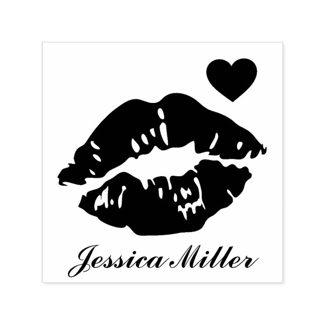 Lippen mit Individuelle Name-Signatur küssen Permastempel (Design)