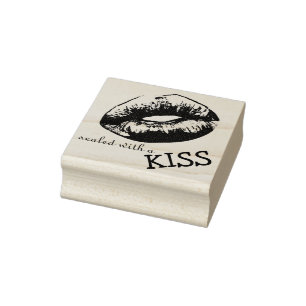 Lippen - mit Kuss versiegelt Gummistempel