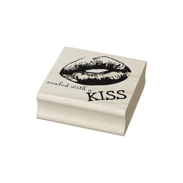 Lippen - mit Kuss versiegelt Gummistempel (Stempel)