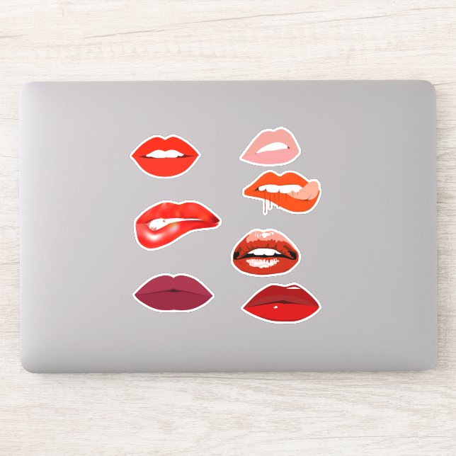 Lippen Mouth Lipstick Rot Aufkleber (Computer)