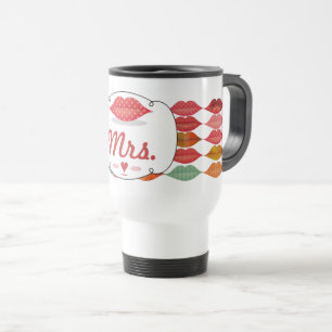 Lippen Mrs. Hipster Vintage Retro Braut Reisebecher