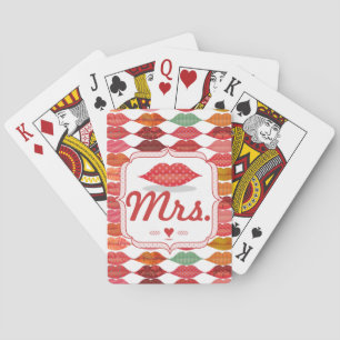 Lippen Mrs. Hipster Vintage Retro Braut Spielkarten