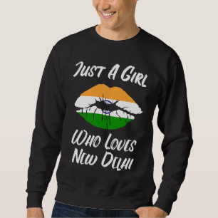 Lippen Mund Liebe Indische Flagge Neu-Delhi Sweatshirt