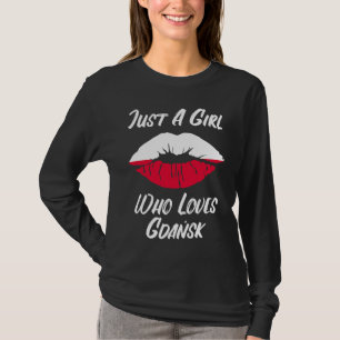 Lippen Mund Liebe Polnische Flagge Gdansk T-Shirt
