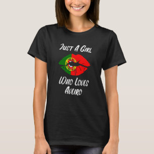 Lippen Mund Liebe Portugiesische Flagge Aveiro T-Shirt