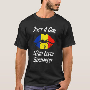 Lippen Mund Liebe Rumänische Flagge Bukarest T-Shirt