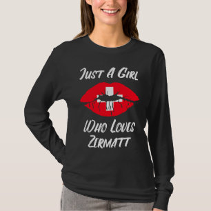 Lippen Mund Liebe Schweiz Flagge Zermatt T-Shirt