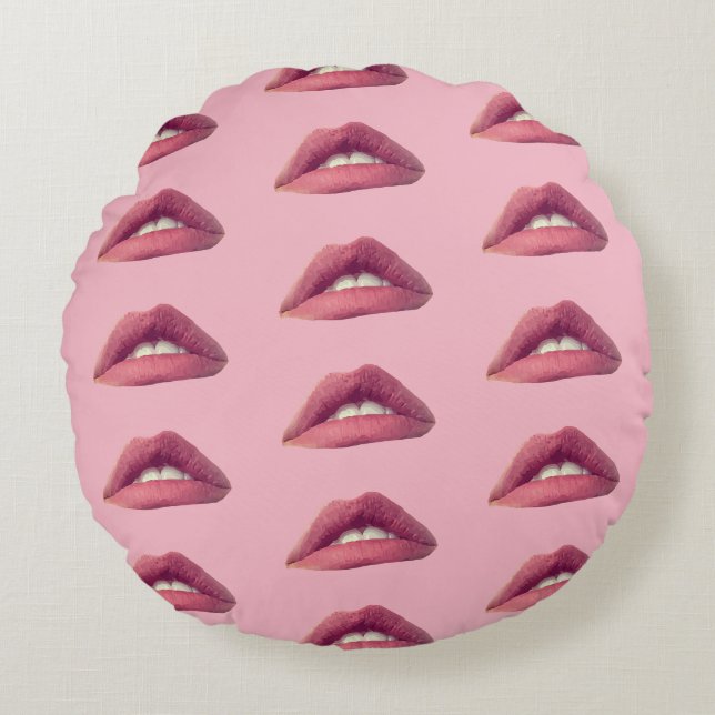 Lippen, Mundpolster Rundes Kissen (Vorderseite)