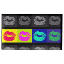 Lippen-POP Kunst-Tabellen-Kartenhalter