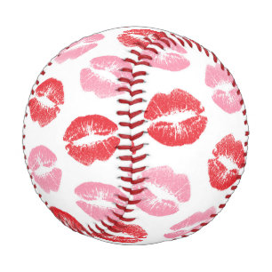 Lippen, rot und rosa, Lippenmuster, Lippenstift, K Baseball