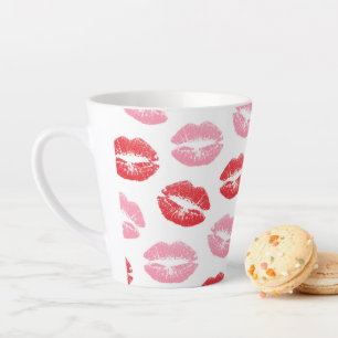 Lippen, rot und rosa, Lippenmuster, Lippenstift, K Milchtasse